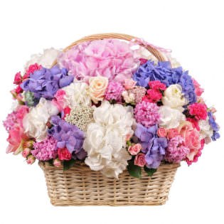Цветы в корзинке "Цветочный бульвар"
